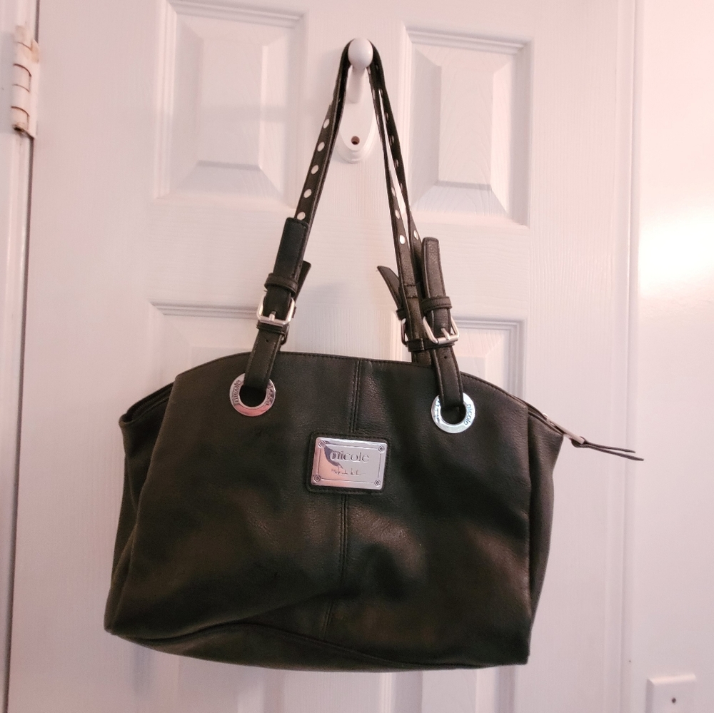 Women's Black Stud Strap purse by Nicole